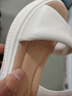 红蜻蜓厚底凉鞋女夏季新款一字带鞋女鞋羊皮休闲妈妈凉鞋WTK24011 米白色 36 实拍图