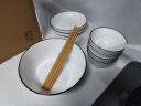 寻诺北欧风碗碟套装家用釉下彩碗筷勺盘子大汤碗餐具整套  竖纹11头 实拍图