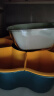 尚美德 火锅拼盘沥水篮可旋转配菜盘拼盘双层蔬菜篮洗菜盆沥水篮 蓝黄色 实拍图