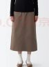 无印良品 MUJI 女式 丝光斜纹 裙子半身长裙秋冬季简约风纯棉全棉BEK37C2A 深咖啡色 S(155/62A) 实拍图
