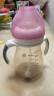 好孩子（gb）PPSU婴儿奶瓶宽口径奶瓶带手柄吸管小饿魔系列300ml粉色 6个月+ 实拍图