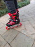 美洲狮（COUGAR）轮滑鞋儿童闪光溜冰鞋男女滑冰旱冰鞋女轮滑鞋男童 黑红单闪单鞋 M(可调31-36码) 实拍图