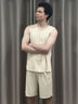 莫代尔冰丝睡衣男夏季背心无袖薄款2026新款夏天凉感宽松男款家居服套装 25706【主图热销款】 L码【建议120-140斤】 实拍图