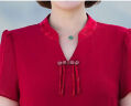 COOKBOOK40岁洋气妈妈装小个子妈妈红色连衣裙喜婆婆婚宴礼服裙子平时可穿 红色 XL（90-105）斤 晒单实拍图