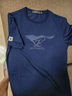 七匹狼短袖T恤男士夏季冰爽凉感舒弹棉LOGO印花打底衫圆领短T男装上衣 102(深蓝) M (165) 84A 实拍图