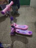 贝初众滑板车儿童1-3岁宝宝滑滑车三合一可坐踏板车5-6岁男孩溜溜车玩具 粉紫色静音轮【双层尼龙踏板】 【免安装+灯光音乐】可折叠座椅 实拍图
