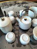 瓷牌茗茶具 汝窑茶具套装茶壶盖碗茶杯整套家用开片功夫茶具办公茶盘小套组 《御煌提梁壶》6杯10件套+茶叶罐 实拍图
