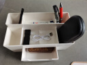 得力(deli)多功能桌面收纳盒化妆盒 带抽屉组合式笔筒票据储物盒 白色8914 实拍图