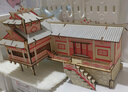 玩控 3d木质拼插立体拼图中国传统古代建筑拼装房子木制模型手工diy 湘西吊脚楼 实拍图