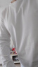 Mr.Bu布先生明星同款男士长袖T恤春秋季小白T情侣内搭打底衫纯色衣服 白色（弹力棉升级款） L/175 晒单实拍图