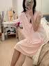 迪莱芬睡裙女冰丝夏季薄款短袖睡衣女莫代尔宽松大码家居服女夏天中长款 1170浅虾女 XL 码 建议穿着体重120-140斤 实拍图
