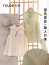 幼歌（YOUGE）宝宝2024新中式江南无袖连衣裙夏季新款超好看女童裙子 小草绿宝宝款 90 cm 实拍图