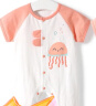 舒贝怡2件装婴儿衣服夏季薄款新生儿连体衣短袖哈衣儿童爬服粉色73CM 实拍图