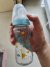 NUK宽口玻璃奶瓶婴儿奶瓶0-6月中圆孔乳胶蓝色240ml德国进口图案随机 实拍图