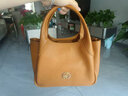 BAGTREE包包树墩墩包轻奢品牌新款植鞣皮菜篮子手提水桶包女士包生日礼物 焦糖色【赠可拆卸内袋】 高级小众生日礼物女 实拍图