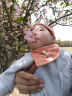 婴幼儿帽子春秋3-6-12个月男女宝宝套头帽棉布可爱萌百天睡觉胎帽 小熊双角蓝色套 1-12个月38-46cm 实拍图