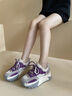 达芙妮老爹鞋女款2026爆款春季透气鞋子女厚底增高女鞋榴莲底轮胎跑步鞋 米紫色【5.5CM榴莲底】 38 实拍图