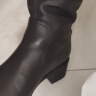 Bata时装靴女冬季新款英伦西部牛仔靴粗跟牛皮中筒靴ATO60DZ3 黑色-绒里 38 晒单实拍图