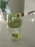 Diller吸管杯儿童水杯幼儿园学生水壶女tritan塑料水杯斜挎便携可爱杯子 绿色- 400ml 晒单实拍图