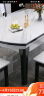 丰舍 餐桌 可变圆桌伸缩折叠实木岩板餐桌椅组合现代轻奢餐桌餐厅饭桌 黑白色-雪山白岩板-101皮椅 【1.20米】 一桌6椅 实拍图