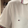 TOMMY HILFIGER【珠地网眼】夏季男透气舒适镶边T恤/纯色修身多色短袖POLO 【合身款】云沐白色YAF M 实拍图