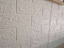 foojo3D立体墙贴自粘墙纸客厅卧室墙壁贴纸白色砖纹3mm厚 10片装 实拍图