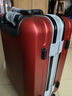 花瞳铝框行李箱男士商务次日达小型拉杆箱学生耐用皮箱女可坐人密码箱 酒红色【升级加厚充电铝框款】 20英寸 -登机箱-手提上飞机手拉箱 实拍图