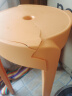 树浩家用塑料加厚凳子可叠放餐椅网红风车餐桌椅子现代简约餐厅书桌用 L.HF升级加强PP材料30cm面-橘黄 实拍图