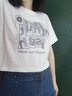妙奕嘉新款2026年女士短袖女白色t恤衣服女装夏季小个子上衣高级高腰短t 【短款】方块字母白色短袖 XL 【建议100-110斤】 实拍图