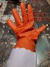 宝家洁加绒手套防水橡胶加长束口款防倒灌冬季厨房卫生家务手套（橘白） 晒单实拍图