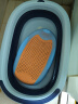 日康（rikang）浴盆 婴儿洗澡盆宝宝折叠浴盆  带软胶躺板 X1025-5深海蓝 实拍图