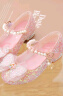 韵优利（yunyouli）童鞋女童公主鞋春秋皮鞋新款小女孩爱莎高跟鞋儿童水晶鞋 粉色 29码内长18.8厘米 晒单实拍图