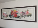 迅典国画富贵牡丹挂画餐厅客厅装饰画纯手绘真迹字画沙发背景墙画壁画 花开富贵 实木带框63*123厘米 实拍图