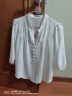 尚都比拉夏季洋气随性文艺气质通勤灯笼袖雪纺衬衫纯色 白色 L  晒单实拍图