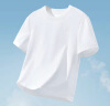太平鸟简约短款纯色T恤女夏新款圆领短袖内搭上衣凉感透气 白色 L 实拍图