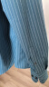 马登工装 美式复古磨毛竖条纹衬衫商务通勤翻领休闲长袖衬衣男潮秋 古蓝色 XL 实拍图