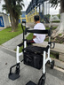 HOEA德国老人助力行走器助力车老年人轻便可折叠代步车手推车便携轮椅 601B静谧白+升级加固+可当轮椅 实拍图