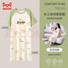 猫人睡衣女100%纯棉亲肤柔软连体睡裙家居服休闲宽松女士睡衣 清新花朵款 2XL 实拍图