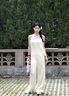 歌力思（ELLASSAY）【博主同款】夏季新款褶皱肌理感清新度假醋酸链条吊带小背心女 香草杏背心1 XS 晒单实拍图