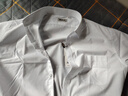 恒源祥短袖衬衫男士夏季薄款商务休闲纯色上班面试职业正装宽松白领衬衣 M01-605 白色细蓝条纹 44 实拍图