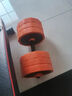 朗威哑铃男士可调节杠铃包胶哑铃组合套装力量训练多功能家用健身器材 总重30kg=15kg*2 橙色防滚12边 10KG 起/选配三（76cm杠铃曲杆） 实拍图