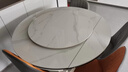 沐晨岩板餐桌实木可伸缩折叠圆餐桌椅组合现代简约小户型餐厅吃饭桌子 4轨道全白色-雪山白岩板【皮椅】 1.20m一桌四椅 实拍图