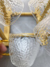 GIANXI玻璃小茶杯套装高硼硅耐热锤纹杯子家居办公茶具配件 实拍图