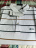 杉杉（FIRS）条纹翻领短袖T恤男2025夏季新款弹力清爽舒适POLO减龄t恤衫631 本白 4XL (195) 实拍图