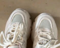 他她春秋厚底透气老爹鞋女鞋网面增高运动鞋新款WOG16BM4白/灰紫 36 实拍图