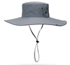 沐驰斯顿渔夫帽女夏季防晒遮阳帽子男士户外钓鱼防紫外线太阳帽大檐登山帽 帽檐12cm灰色 均码（男女同款） 实拍图