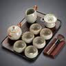 唐丰（TANGFENG）汝窑茶具套装家用轻奢高端陶瓷功夫茶杯开片可养泡茶器全套带茶盘 千川+米黄西施壶9头宇辉同行同款 实拍图
