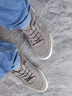 ShanBu春夏新款低帮系带帆布鞋韩版百搭休闲鞋男士潮流布面板鞋 灰色 40 码 实拍图