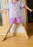 迪士尼（Disney）女童夏季套装短袖POLO衫韩版中大童学院风女孩运动短裤儿童两件套 紫色 套装【无包】 140 晒单实拍图