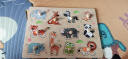 佳依乐儿童蒙氏早教嵌板1-2-3岁宝宝木质拼图配对玩具男女孩手抓板 优质动物 实拍图
